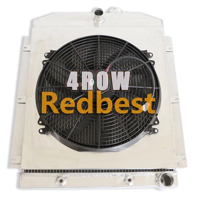 Ventilador de cubierta de radiador de aluminio de 4 filas para camioneta Chevy Fleetline 1947-1954 L6 Foto 1 de 3