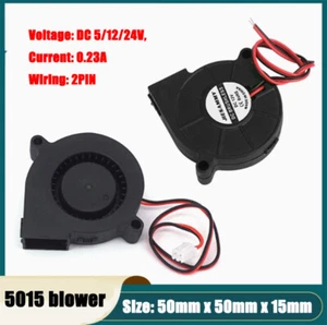 5015 Lüfter 50X50x15mm 5 12 24V DC Radialventilator für 3D Drucker Brushless - Picture 1 of 6