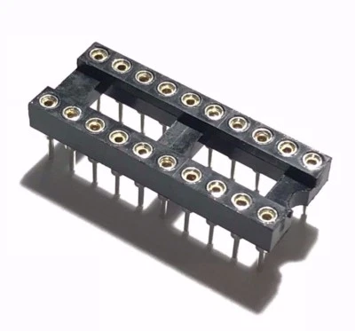 20 Stück IC-Buchsen DIP-20 gefräste runde Kontaktstifte Löcher 2,54 mm DIP20 DIP 20 - Bild 1 von 4