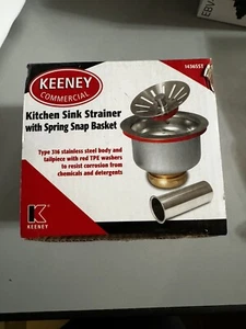 KEENEY 1436SST COMMERCIAL BRASS Stainless Deep Cup Sink Strainer BASKET ASSEMBLY - Picture 1 of 2