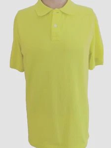 Boy's Polo Shirt Size XL 16-18 Cotton Blend Knit Solid Yellow Short Sleeve - Picture 1 of 8