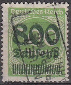 Stamp Germany Reich Mi 304 Sc 264 1923 Inflation Number Circle Overprint Used - Picture 1 of 1