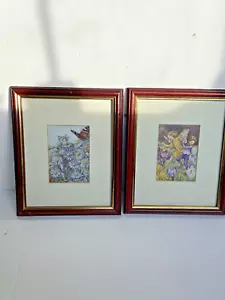 Cicely Mary Barker - Flower Fairies Print x 2 framed - Dark Wood Frame - Picture 1 of 24