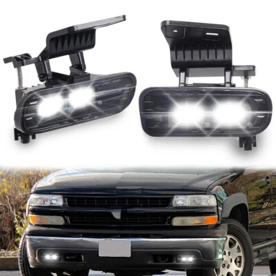 For 1999-2002 Chevy Silverado 2000-2006 Suburban Tahoe LED Driving Fog Lights - Image 1 of 4