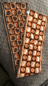 2002 Halloween Pumpkin Tapestry Table Runner 13”x72" Reversible Made In India - Picture 1 of 6