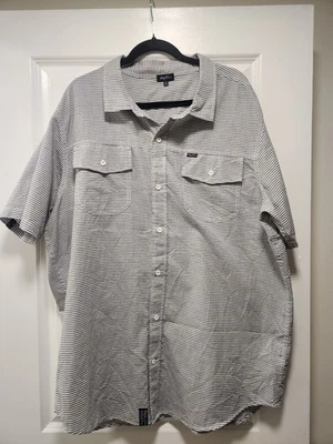 LRG Men's Lifted Research Group Shirt Blue Striped, Size 3XL, Button-Up - Image 1 of 4