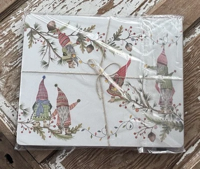 Williams Sonoma Christmas Gnomes Hardmat Corkboard Placemats - set of 4 NEW - Image 1 of 4