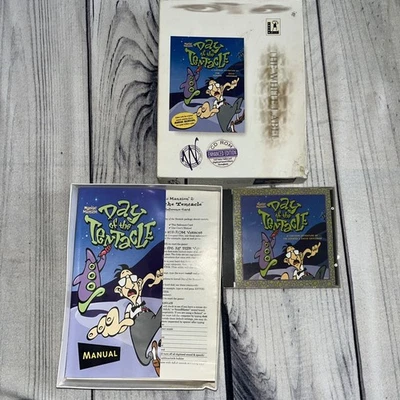 Day Of The Tentacle Original 1993 Lucasarts PC CD-Rom Big Box white label unused - Image 1 of 4