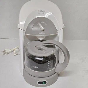 Macchina da tè calda Sunbeam Tea Drop bianca e grigia HTM3 28 oz testata e funzionante - Foto 1 di 11
