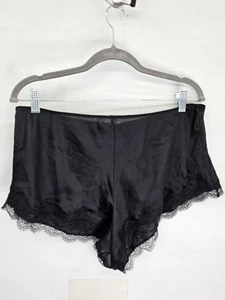 Victoria's Secret freche Schlafshorts Satin Jacquard hoher Bund Spitzenbesatz Größe L - Bild 1 von 4