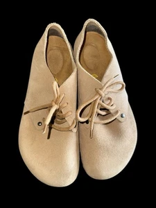 Birkenstock Maine Zapatos de Cuero Ortopédicos Talla 39 EE. UU. 8-8,5 Gamuza Tostada - Imagen 1 de 8