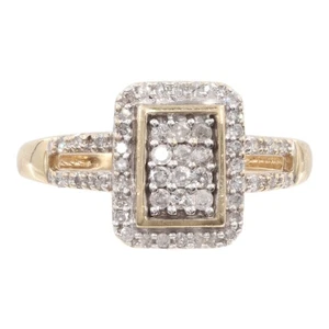 Lady's Diamond Cluster Ring 52 Diamonds .320 Carat T.W. 10K Yellow G (PZ1004111) - Picture 1 of 8