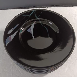 Set Of 9 Unused Mikasa Galleria "Opus Black" 6 5/8" Bread/Butter Plates - Picture 1 of 6
