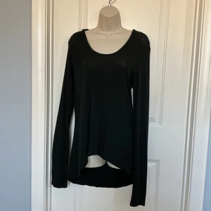 Neu mit Etikett Brandy Melville langärmliges schwarzes High-Low-Top mit Kapuze Größe Small - Bild 1 von 9