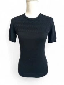 NWT Porsche Design Sweater Women's XS Black Short Sleeve Made In Italy NEW - Picture 1 of 7