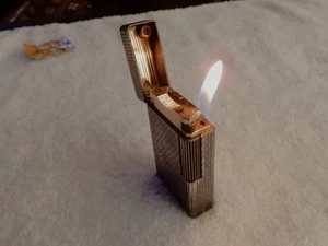 Retro Showa epoca S.T. Rullo accendino Dupont colore argento accensione OK - Foto 1 di 10