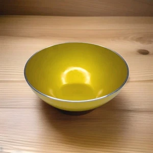 Vintage Emalox of Norway Bowl Enamel on Aluminum 5” Yellow MCM Serving Party - Picture 1 of 6