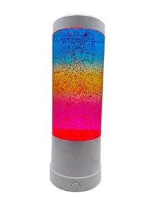 Rainbow Glitter Lamp / 13 Inch Height / Colour Changing LED Lights Sensory Mood - Picture 1 of 5