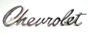 Vintage 1970's Chevrolet Chrome Script Cursive Emblem Restored Pickup Truck Cars - Bild 1 von 4
