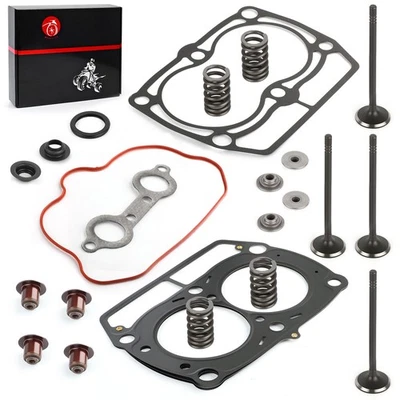Top End Cylinder Gasket Kit Intake Exhaust Valves For Polaris RZR 800 2008-2010 - Image 1 of 4