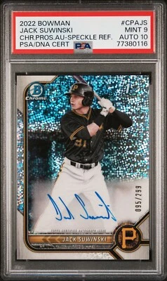 2022 Bowman Chrome 1st Jack Suwinski Speckle Auto  /299 PSA 9 🔥 MINT Low Pop 7 - Image 1 of 2
