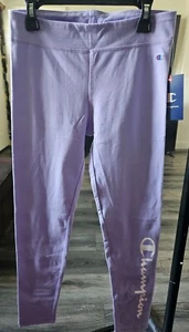 Champion Girls Leggings NEW w Tags Size Large Purple w White Logo - Picture 1 of 5