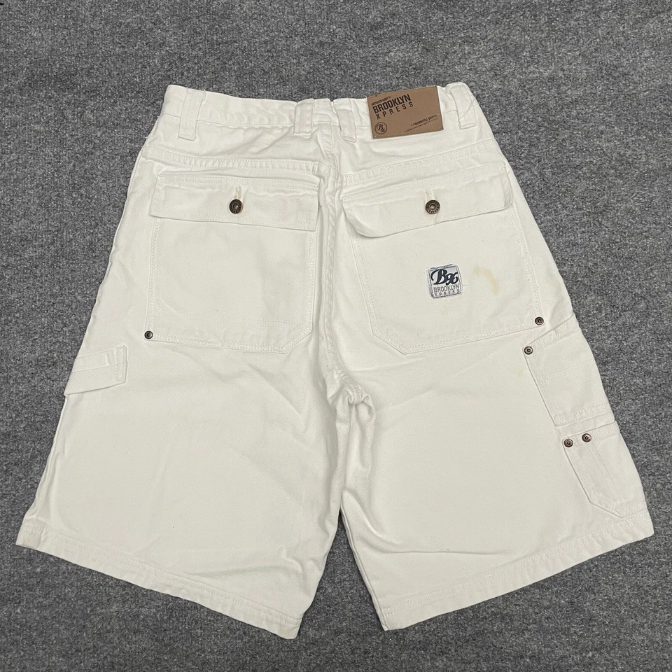Pantalones Cortos De Colección Y2K Brooklyn Xpress Para Hombres 30 Blancos Sueltos Carpintero Hip Hop Grunge Foto 1 de 4