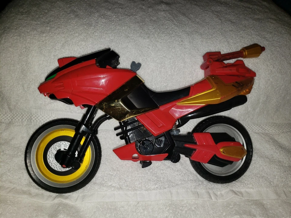 Bandai Might Morphin Power Rangers Motorcycle Bike Red & Gold 2002 - Image 1 of 4