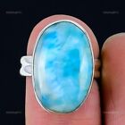 Gift For Women Statement Ring Size 6.5 925 Silver Natural Republic Larimar
