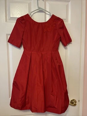 NWT Janie and Jack Girls Red Taffeta Dress size 10 - Image 1 of 4