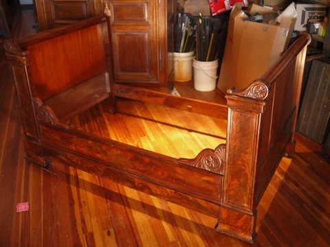 Walnut Antique Bed, Day Bed, Alcove Bed, French, Louis Philippe, 1800s Cover