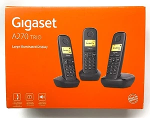 Gigaset A270 Trio negro DECT teléfono inalámbrico NUEVO EMBALAJE ORIGINAL - Imagen 1 de 4