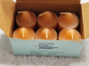 NEW PARTYLITE CANDLES BOX OF 6 VOTIVES BRANDIED APRICOT (V06324) ORANGE - Picture 1 of 3