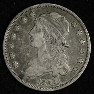 1836 Capped Bust Silver Quarter VF HUGE DIE CRACK E237 KQCCJ - Picture 1 of 2