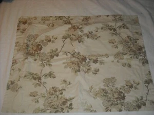 Nautica Pair of 2 Standard 100% Cotton Floral Ivory & Taupe & Green Shams - Picture 1 of 3