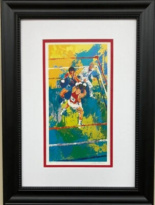 Impressão artística emoldurada personalizada LeRoy Neiman "Boxe Olímpico - Moscou 1980" - Imagem 1 de 3