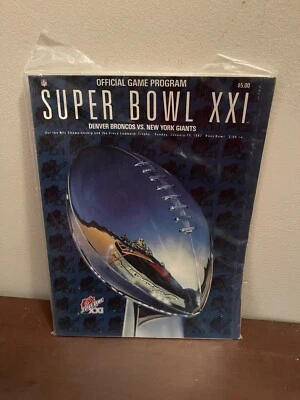SUPER BOWL XXI (21) - OFFICIAL PROGRAM 1987 NEW YORK GIANTS -DENVER BRONCOS,NEW! - Image 1 of 3