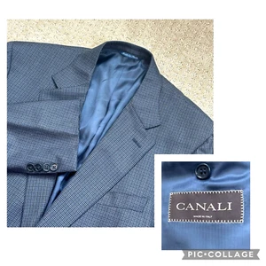CANALI Suit Coat Jacket Blazer Blue Wool Two Button 54L AL13290 Italy Big & Tall - Picture 1 of 14