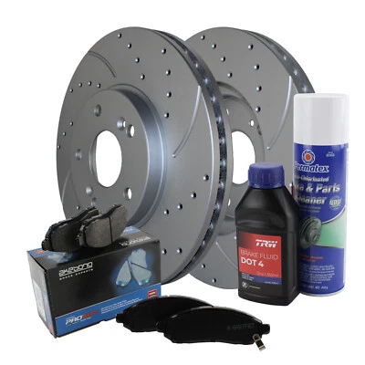 Front Brake Kit 300mm Drilled Rotors Akebono Ceramic Pad For Acura MDX Automatic - Image 1 of 4