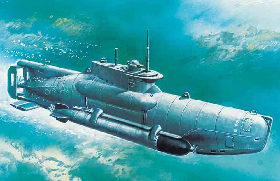 u-Boat Type Xxviib Seehund (Late), WWII German Midget Submarine 1:3 50 Model - Image 1 of 1