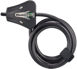 Black Python Bike Lock with Key, Adjustable Metal Cable Lock Has a Weather Resis - Picture 1 of 12