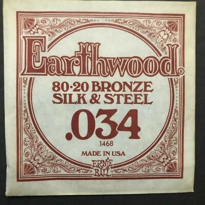 Vintage Ernie Ball Earthwood 80/20 Bronze Silk & Steel .034 Guitar String - Image 1 of 3