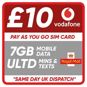 Vodafone Standard / Micro / Nano Pay As You Go SIM Card - Total Rollover SIM - Picture 1 of 6