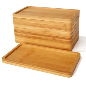 Bamboo Bathroom Set 10pcs Small Trays - Vanity For Mini Rectangle Decor - Picture 1 of 7
