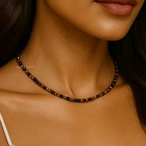 Natural Stone Triple Protection Choker Healing Energy Necklace Jewelry Gifts - Picture 1 of 4