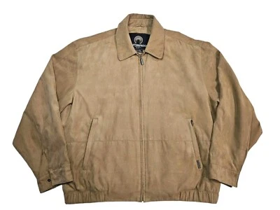 Y2K Weatherproof Brown Micro Suede Bomber Jacket Mens Size 2XL NICE - Image 1 of 4