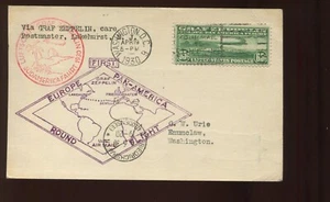 C13 Graf Zeppelin on APRIL 19 1930 First Day Card to Enumclaw Washington CV1002 - Picture 1 of 2