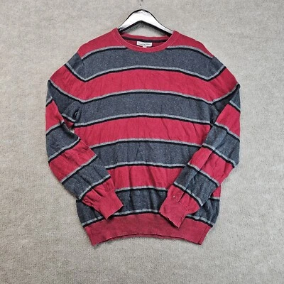 Para Hombres Grayson & Dunn Rojo y Gris Rayas 100% Algodón Jersey Suéter Talla Grande  Foto 1 de 4