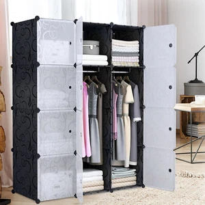 12 Boxen Kleiderschrank Schrank Regalsystem Steckregal DIY Garderobe Schuhregal - Bild 1 von 12