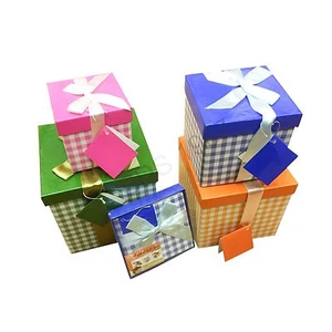 FOLDED GIFT BOXES WITH RIBBON  FOR PRESENT BIRTHDAYS CHRISTMAS ANNIVERSARIES UK - Picture 1 of 6